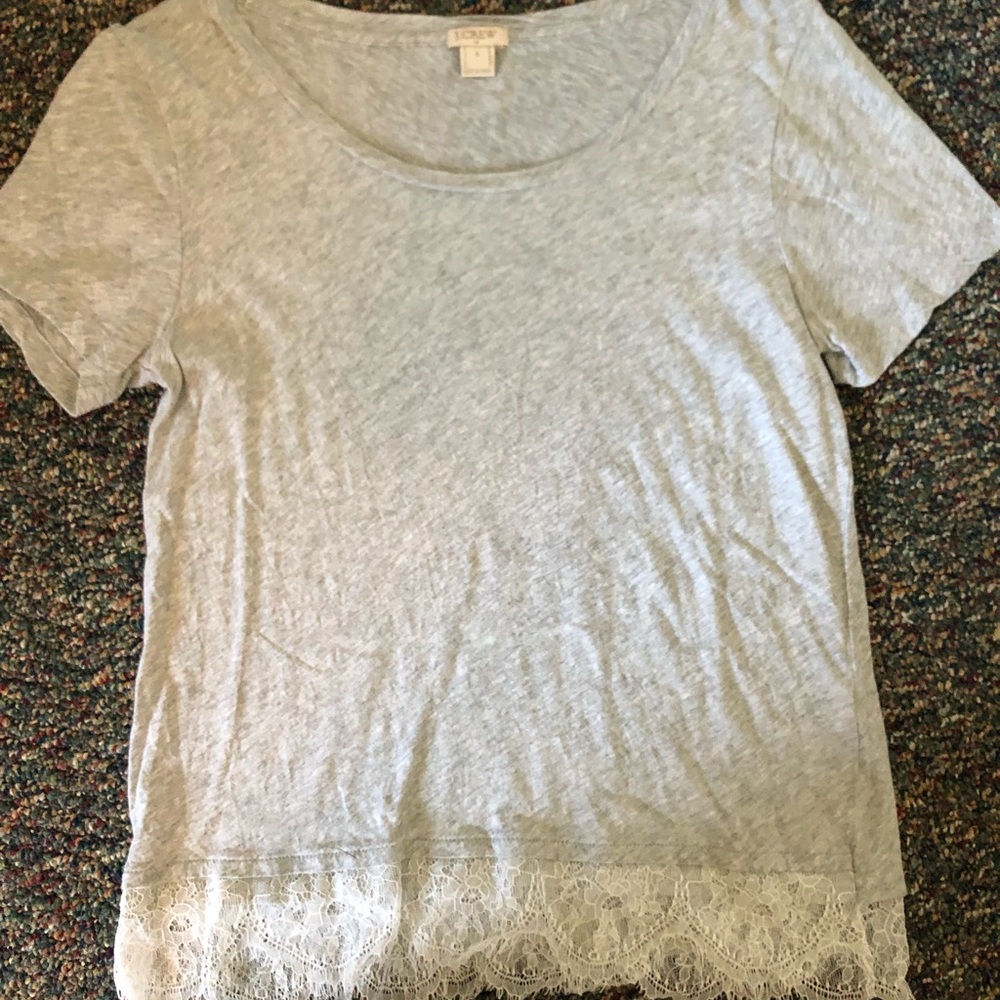 J Crew Lace-Bottomed Top
